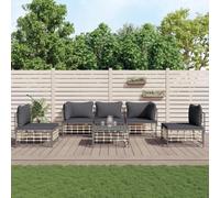 ZQQLVOO Set di 6 lounge da giardino con cuscino, colore antracite, in polyrattan " for for