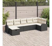 ZQQLVOO Set di 7 divani da giardino con cuscini, in rattan sintetico, resistente alle intemperie, modulare per terrazza, balcone, comoda imbottitura e facile da montare