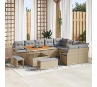 ZQQLVOO Set di divani da esterni da 5 pezzi, beige, grigio chiaro, mobili da giardino modulari in rattan con cuscini resistenti alle intemperie. Questo set di divani modulari da esterno da 5 pezzi in