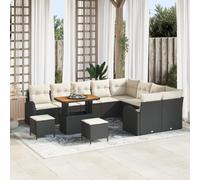 ZQQLVOO Set di divani da esterno a cinque posti, in materiali resistenti alle intemperie, con cuscino bianco crema, design modulare per terrazza, giardino o balcone, resistente ai raggi UV e facile da