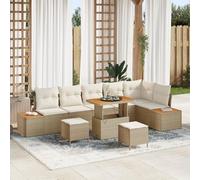 ZQQLVOO Set di divani modulari per esterni con tavolino da caffè, 4 posti, in rattan resistente alle intemperie, configurazione del sedile flessibile per terrazza, balcone o giardino con rimovibile