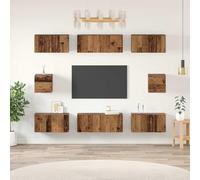 ZQQLVOO Set di mobili per TV da parete, 8 pezzi, con mensole a cubo in legno, design moderno con ante e scomparti per uno spazio di archiviazione versatile, salvaspazio per soggiorno