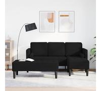 ZQQLVOO Set divano a forma di L da 2 pezzi con cuscini in tessuto nero, design modulare per un uso flessibile dello spazio, comode sedute con schiuma ad alta densità, non scolorisce