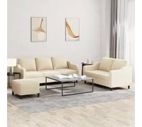 ZQQLVOO Set divano durevole con sgabello, tessuto traspirante e robusto telaio in compensato e metallo, comodo con sedili imbottiti spessi per il soggiorno