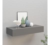 ZQQLVOO Sospese mensole decorative Mensole Arredo Salotto Scaffale con Cassetti da Parete Grigio 60x23,5x10 cm in MDF per camera da letto, soggiorno, cucina, ufficio a casa, lavanderia