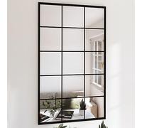 ZQQLVOO Specchio da parete, 2 pezzi, nero, 100 x 60 cm, cornice in metallo, per montaggio a parete, specchio decorativo con design senza tempo, per corridoio, soggiorno o camera da letto
