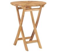 ZQQLVOO Tavolo da giardino pieghevole in legno massello teak, diametro 60 cm, per terrazza e balcone, legno tecnicamente essiccato resistente alle intemperie, facile da pulire e facile da montare