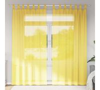 ZQQLVOO Tende in voile con passanti, 2 pezzi, giallo, 140 x 225 cm, tende semitrasparenti in poliestere, per regolazione della luce diurna e protezione da sguardi indiscreti, durevoli e lavabili