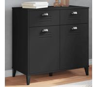 ZQQLVOO VIKEN - Credenza nera, 80 x 40 x 80 cm, in legno, design industriale con ampio spazio e robusto piano superiore per una presentazione ottimale e pratiche maniglie