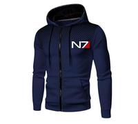 ZQURVO Felpe con Cappuccio da Uomo Mass Effect N7, Felpe in Pile con Cerniera, Giacca a Maniche Lunghe Leggera con Cappuccio, Felpa Casual con Cappuccio Cappotto Invernale Caldo Cappuccio,Blue2-xx_l