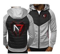 ZQURVO Felpe con cappuccio da uomo per Mass Effect N7, giacche con cerniera completa, giacche invernali cappuccio, felpe, tute sportive cappotti casual cappotti alla moda comodi tasche,Grey1-s