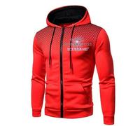 ZQURVO Felpe con Cappuccio da Uomo per Monster Hunter, Felpe in Pile con Cerniera, Giacca a Maniche Lunghe con Cerniera, Felpa Casual Invernale Calda Cappuccio per Corsa Escursionismo,Red-XX_l