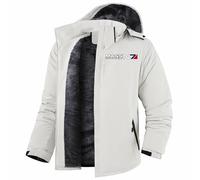 ZQURVO Giacche impermeabili da uomo per Mass Effect N7, giacca invernale softshell da esterno, per sci, trekking, trench, impermeabile, antivento, taglia forte,White-4x_l