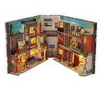 ZQWE Supporto per libri in legno 3D per casa delle bambole fai da te in legno, kit per edifici con luce LED per adolescenti e adulti, regalo creativo per compleanni, Halloween