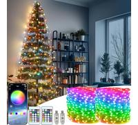 ZQX Luci LED per fuochi d'artificio intelligenti, luci per interni RGB USB 2 pezzi 10m 100 LED con telecomando APP per camera da letto, vacanze, feste, insegne di negozi, decorazioni natalizie