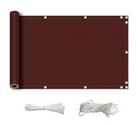 ZQXFZ Copertura per Balcone 80x500cm con Corda e Fascette Impermeabile 160g/㎡ Resistenza All'Invecchiamento Facile da Montare Copri Balcone per Ringhiera con -Marrone.