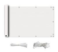 ZQXFZ Recinzione Copertura 60x950cm con Corda e Fascette Protezione Solare 160g/㎡ Bloccare La Privacy Facile da Installare Balcone Protezione della Privacy Schermo -Bianca.