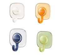 Zqxnt 4 ganci leggeri di lusso senza punzonatura, resistenti, in viscosa, per appendere vestiti alla parete dietro il bagno, ganci per asciugamani per il bagno
