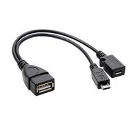 Zqxnt Adattatore splitter femmina USB 2 in 1 480 Mbps Trasmissione ad alta velocità per telefono Tablet Cavo USB OTG Connettore