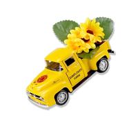 Zqxnt Camion Vintage Decori Con Girasoli Fiori Artificiali Casali Tavolo LED String Luce Camion Decorazioni Rustici Casali Vassoio A Livelli
