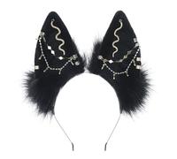 Zqxnt Cerchietto con orecchie di volpi in peluche con orecchino in lega per riunioni a tema anime per ragazze