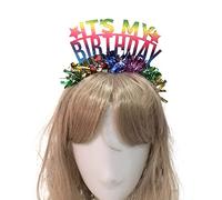 Zqxnt Cerchietto per capelli con scritta in lingua inglese "It's my birthday", con decorazioni in diretta, ideale per adulti e ragazzi