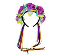 Zqxnt Cerchietto per capelli floreale con nappe a forma di fiore, per spettacoli dal vivo, carnevale, accessori fatti a mano in tessuto per feste