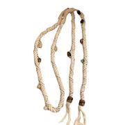 Zqxnt Cintura in corda con perline contemporanea cintura regolabile unisex accessorio alla moda color crema design intrecciato pratica cintura con perline fatta a mano, Beige, Taglia unica
