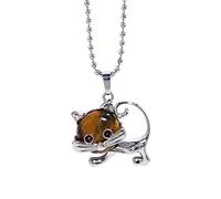 Zqxnt Collana con ciondolo a forma di occhio di gatto volpe semplice ciondolo a goccia girocollo catena clavicola collana di cristallo-energia gioielli per donne