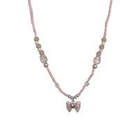 Zqxnt Collana con perline alla moda con fiocco e ciondolo a forma di bandierina, regalo di compleanno per ragazze, donne, adolescenti, collana colorata per donne e donne