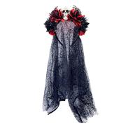 Zqxnt Dark Series Skull Hairhoop Partito Puntelli Velo Fascia Cosplay Costume Hairband Spaventoso Fiore Hairband Halloween Fornitura
