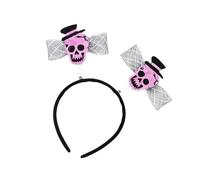 Zqxnt Dark Series Skull Hairhoop Party Props Bowknot Skull fascia Cosplay Costume Hairband spaventoso Hairband Halloween Supply