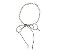 Zqxnt Dolce Bowknot Ciondolo Collana Clavicola Catena Girocollo Regolabile Dolce Fresco Tie-up Collana di Perle Gioielli Moda Gioielli Fatti A Mano