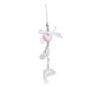 Zqxnt Elegante Delfino Cuore Bowknoty Catena Del Telefono Trendy Dolphin Love Heart Bowknot Ciondolo In Resina Per Telefono Fotocamera Borsa Ornamento Multiuso Macchina Fotografica Chiave Decors