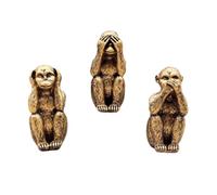 Zqxnt Eleganti statuette di tre scimmie sagge decorazioni per vedere non sentire parlare il male sculture che migliorano la decorazione culturale dell'ufficio