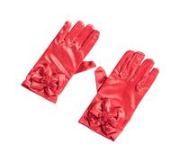 Zqxnt Guanti bianchi uniformi formali per ragazzi ragazze spettacoli d'arte festa concorso formale galateo raso guanti feste, Rosso, Taglia unica