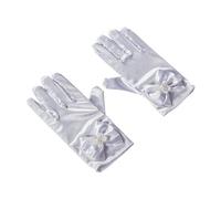Zqxnt Guanti bianchi uniformi formali per ragazzi ragazze spettacoli d'arte festa concorso formale galateo raso guanti feste, bianco, Taglia unica