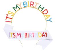 Zqxnt Set di fasce per capelli di compleanno, fascia per spalle confortevole, fascia regolabile per capelli per donne, ragazze e bambini, accessorio per capelli