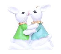 Zqxnt Statuette uniche in resina a forma di coniglietti d'amore, bacio, per la decorazione della camera da letto o come regalo di nozze, ornamento di espressione d'amore