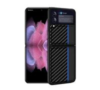 Zqxnt Unico Telefono Infrangibile Per La Cassa di Colore Corrispondenza In Fibra di Carbonio Per Z Flip3 Caso Shell D