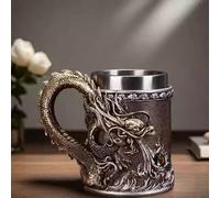 ZQXYXFUS Boccale Da Birra 3D A Forma Di Mostro, Scultura Decorativa Da Scrivania, Tazze Da Caffè Originali, Celebra Il Re Dei Mostri Con Stile E Fascino, Leggenda Di Questa Mostruosa Arte(Bronze)