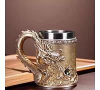 ZQXYXFUS Boccale Da Birra 3D A Forma Di Mostro, Scultura Decorativa Da Scrivania, Tazze Da Caffè Originali, Celebra Il Re Dei Mostri Con Stile E Fascino, Leggenda Di Questa Mostruosa Arte(Gold)