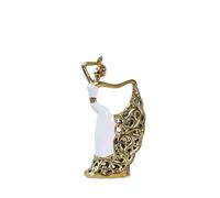 ZQXYXFUS Decoration Art Statue Sculpture - ragazza danzante di pavone nella statua in ceramica figurina figurina ballerina anniversario degli ornamenti per matrimoni(White)