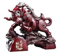 ZQXYXFUS Ornamenti per sculture per decorazioni per la casa - Statua di toro e orso Ufficio per il bestiame Street Scultura di toro per buona fortuna e ricchezza Bronzo rosso