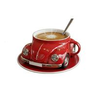 ZQXYXFUS Tasse a café en forme de scarabée, tasse a café en céramique faite à la main, tasse a thé fantasia, decorazione dell'ufficio, tasse a café en forme de voiture pour les fans de voitures(Red)