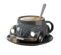 ZQXYXFUS Tasse a café en forme de scarabée, tasse a café en céramique faite à la main, tasse a thé fantasia, decorazione dell'ufficio, tasse a café en forme de voiture pour les fans de voitures(Gray)