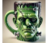 ZQXYXFUS Tazza da caffè 3D con il mostro di Frankenstein, tazza in ceramica per Halloween, scultura decorativa da tavolo