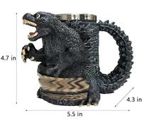ZQXYXFUS Tazza mostro 3D, scultura decorativa da scrivania, tazze da caffè originali, celebra il re dei mostri con stile e fascino, artigianato in resina per la casa(Blue)