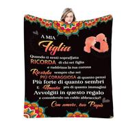 ZQYMM Coperta Personalizzata per Mia Figlia Coperta con Messaggio e Lettera in Italiano Idea Regalo Natalizia - Incoraggiamento e Amore idee regalo Figlia Natale Compleanno