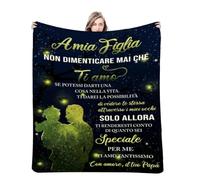 ZQYMM Regalo Coperta Personalizzata A Mia Figlia - Coperta Con Dedica di Flanella Per Compleanno, Anniversario, Laurea